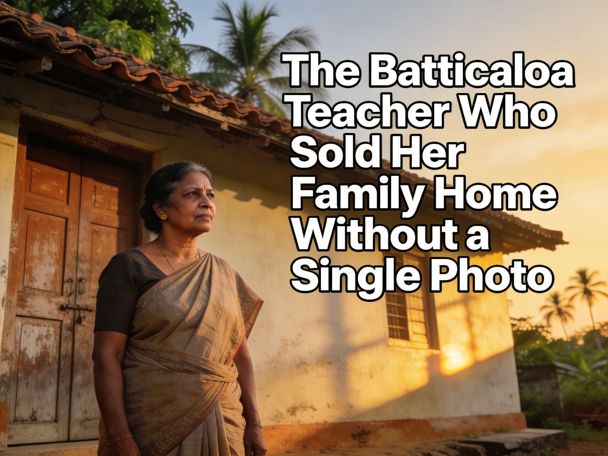 The Batticaloa Teacher Who Sold Her Family Home Without a Single Photo