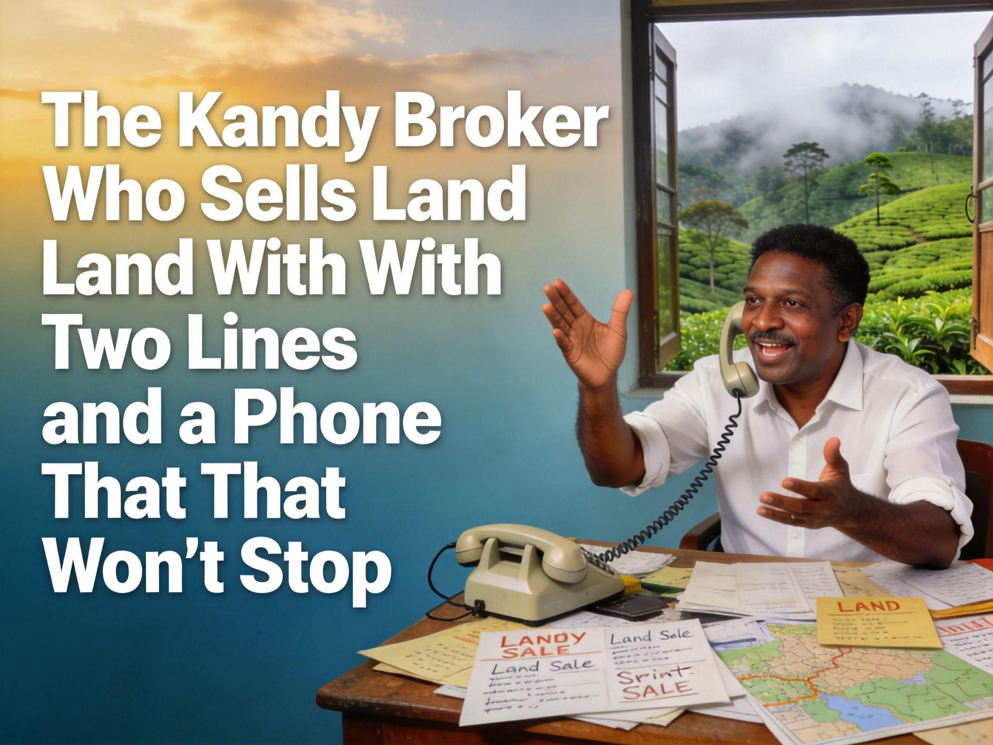 The Kandy Broker Who Sells Land With Two Lines and a Phone That Won't Stop