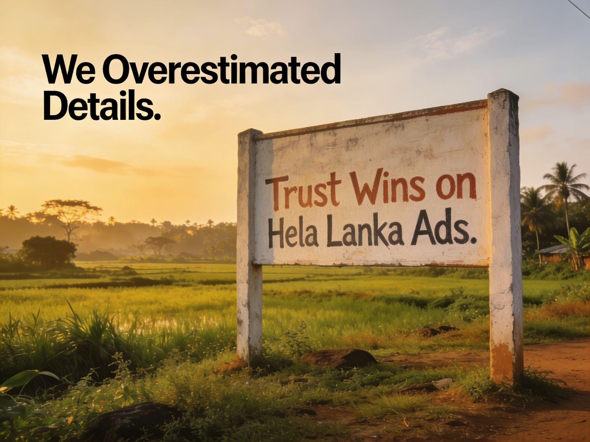 We Overestimated Details. Trust Wins on Hela Lanka Ads.