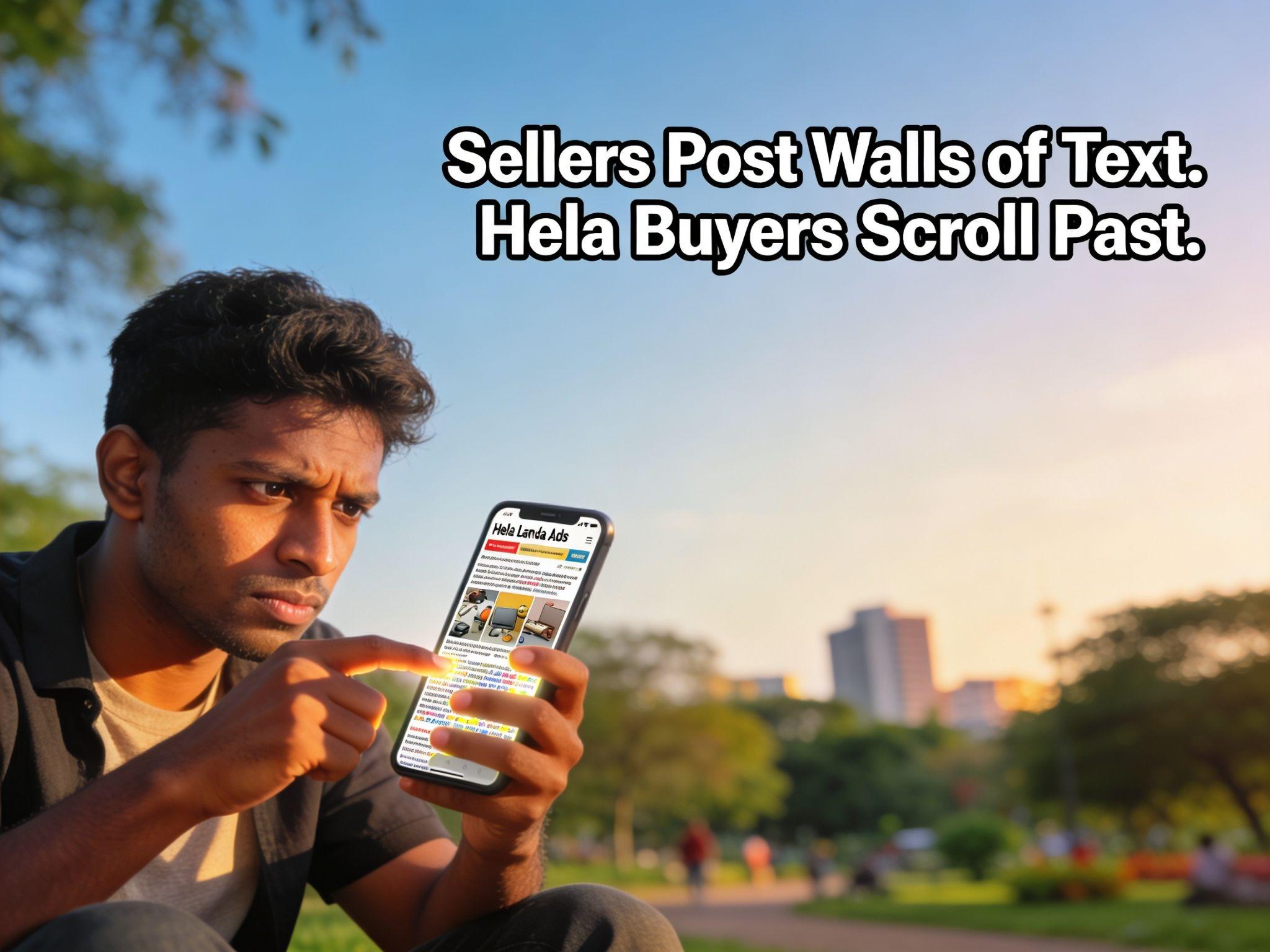 Sellers Post Walls of Text. Hela Buyers Scroll Past.